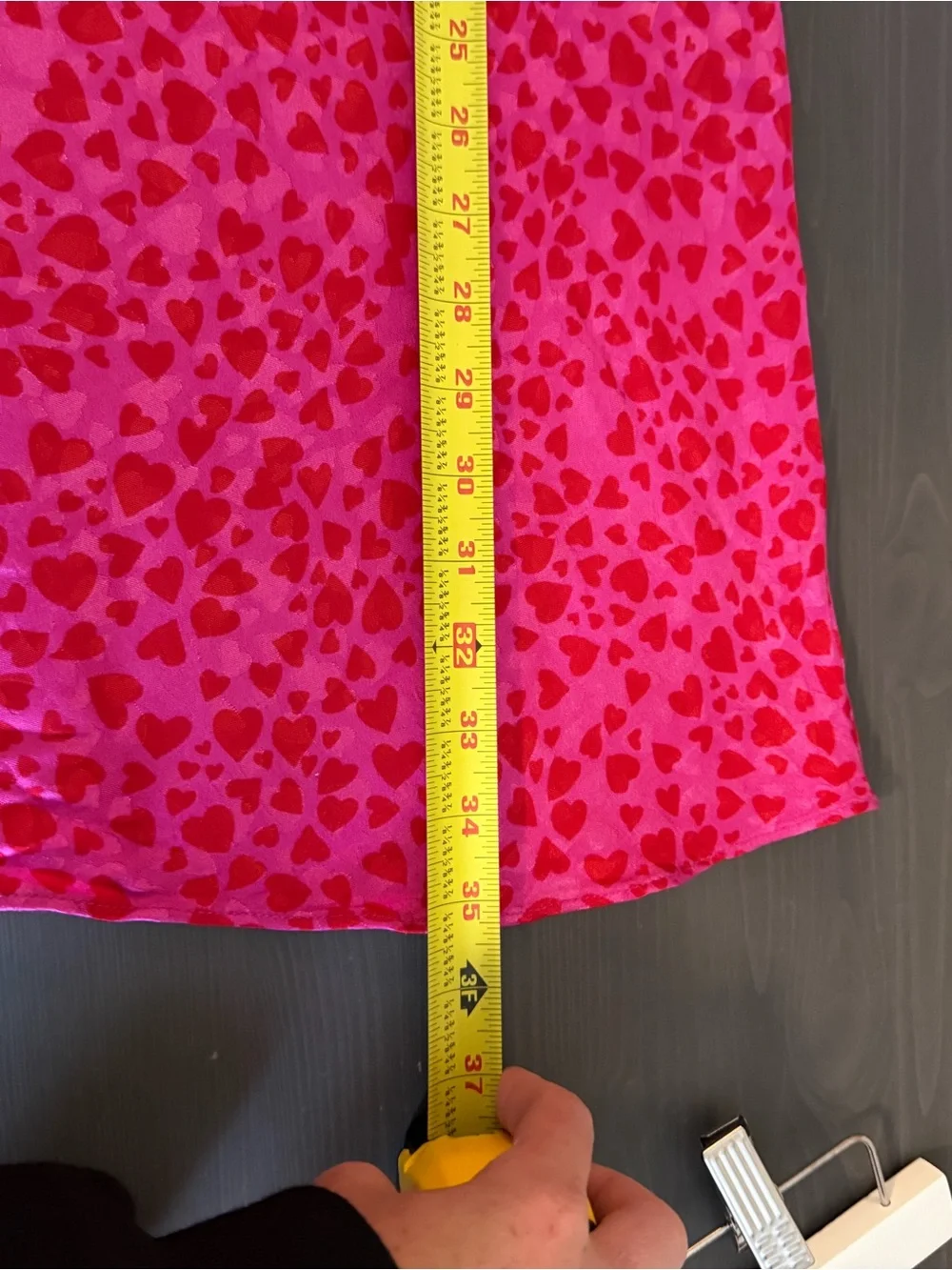 LOFT Hot Pink Heart Printed Satin Maxi Skirt NEW